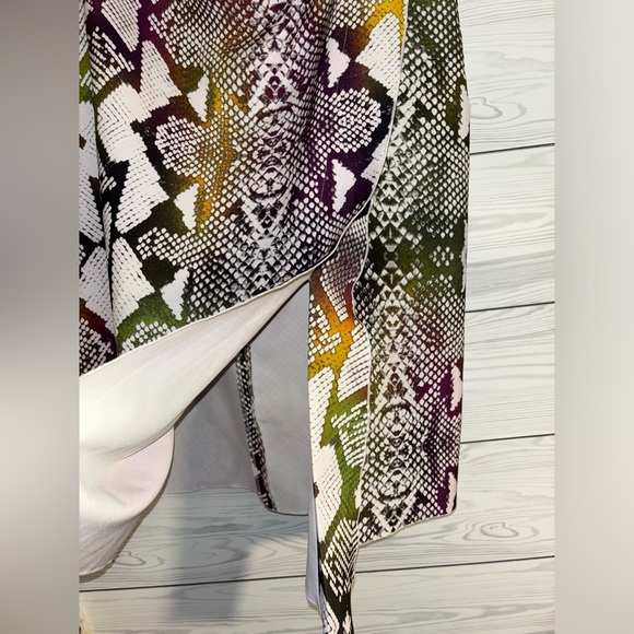 Worthington Snakeskin Print Colorful Zip back Skirt - Size 14 - Picture 2 of 8